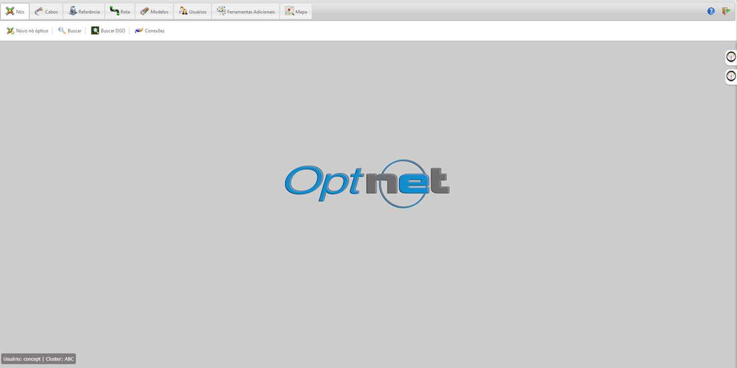 Tela de acesso ao sistema de documentação de rede òptica OptNET